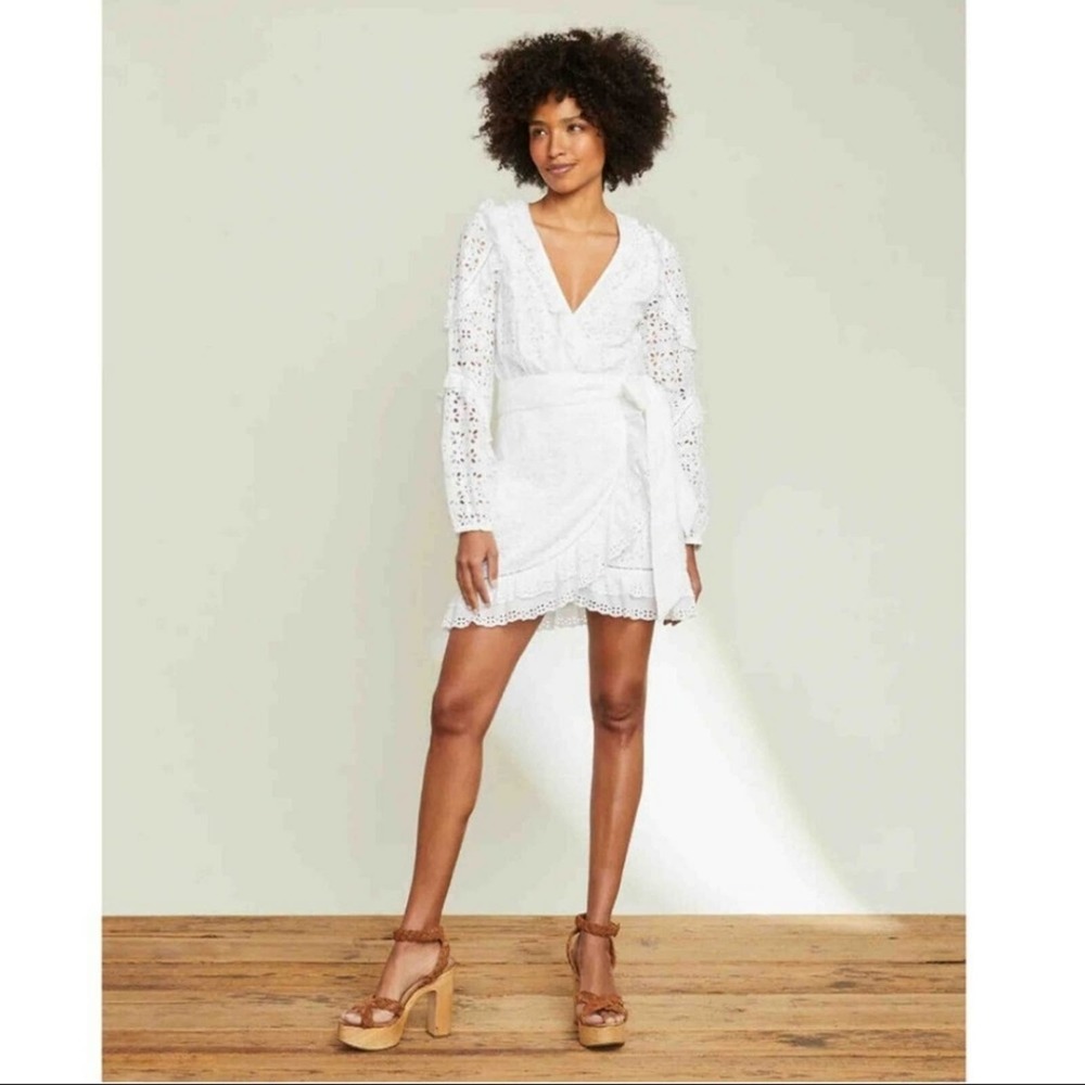 Veronica Beard Julia eyelet white dress size 8